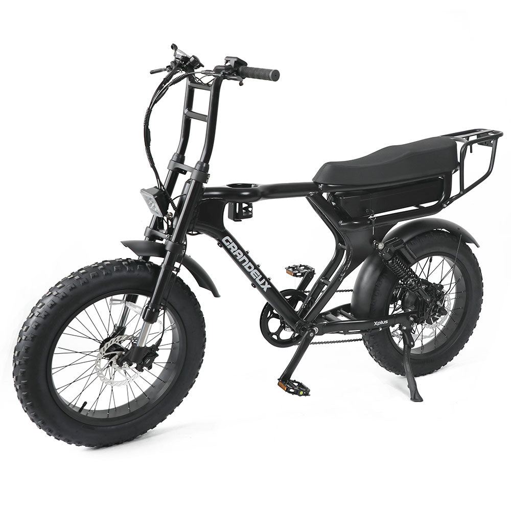 Grandeux Xplus 1350W Fat Tire Moped Bike | Top Speed: 20MPH