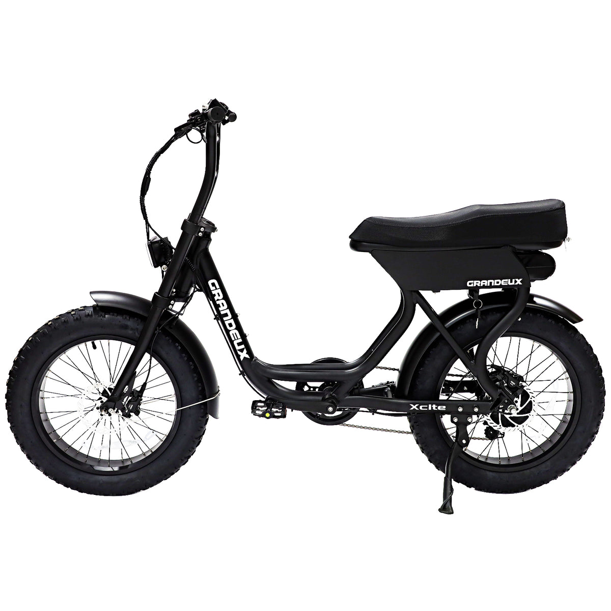Grandeux Xcite Electric Bike – 1350W Step-Thru Fat Tire eBike | CheerdMoto 750W Motor | Default Top Speed: 20 MPH