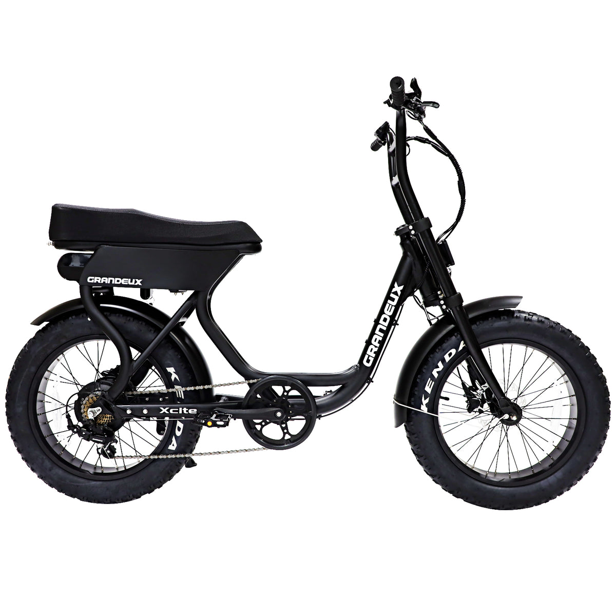 Grandeux Xcite Electric Bike – 1350W Step-Thru Fat Tire eBike | CheerdMoto 750W Motor | Default Top Speed: 20 MPH
