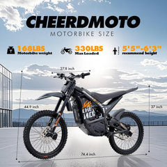 CheerdMoto Xceed 72V Electric Dirt Bike - Refurbished